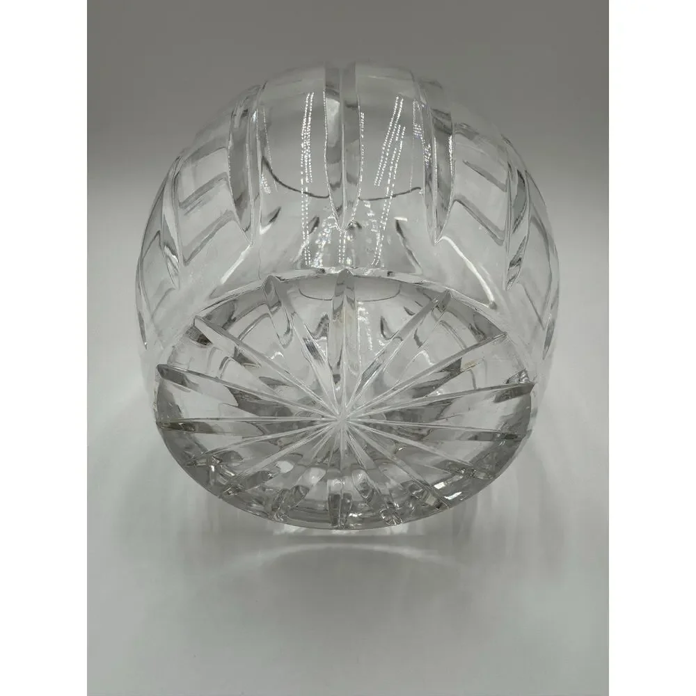 Lead Crystal Vertical Vase 7.5” By 6” With 4” Heavy vintage